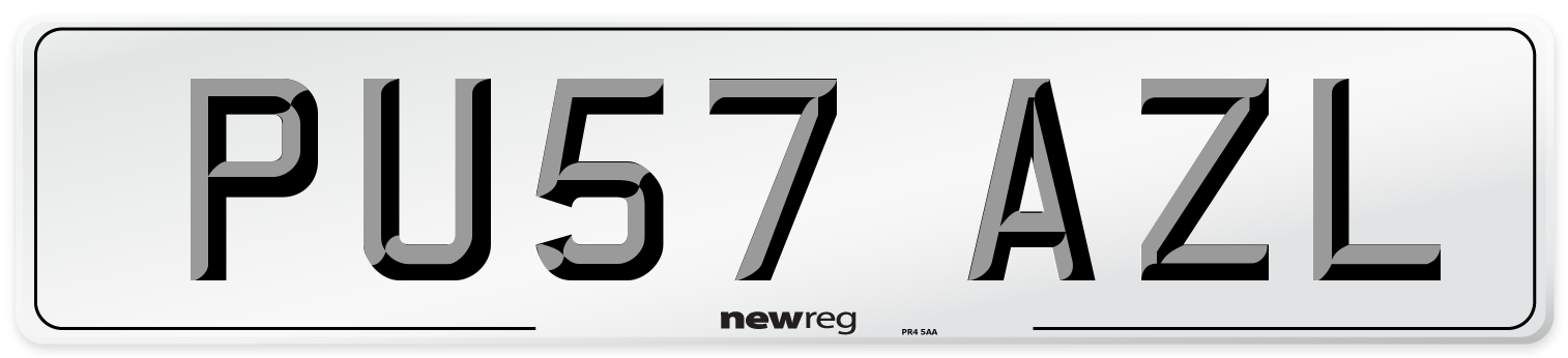 PU57 AZL Number Plate from New Reg